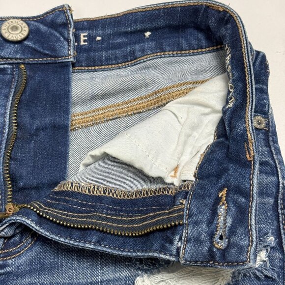 American Eagle High Rise Distressed Denim Shortie Cutoff Shorts Women’s 6 - Picture 8 of 13